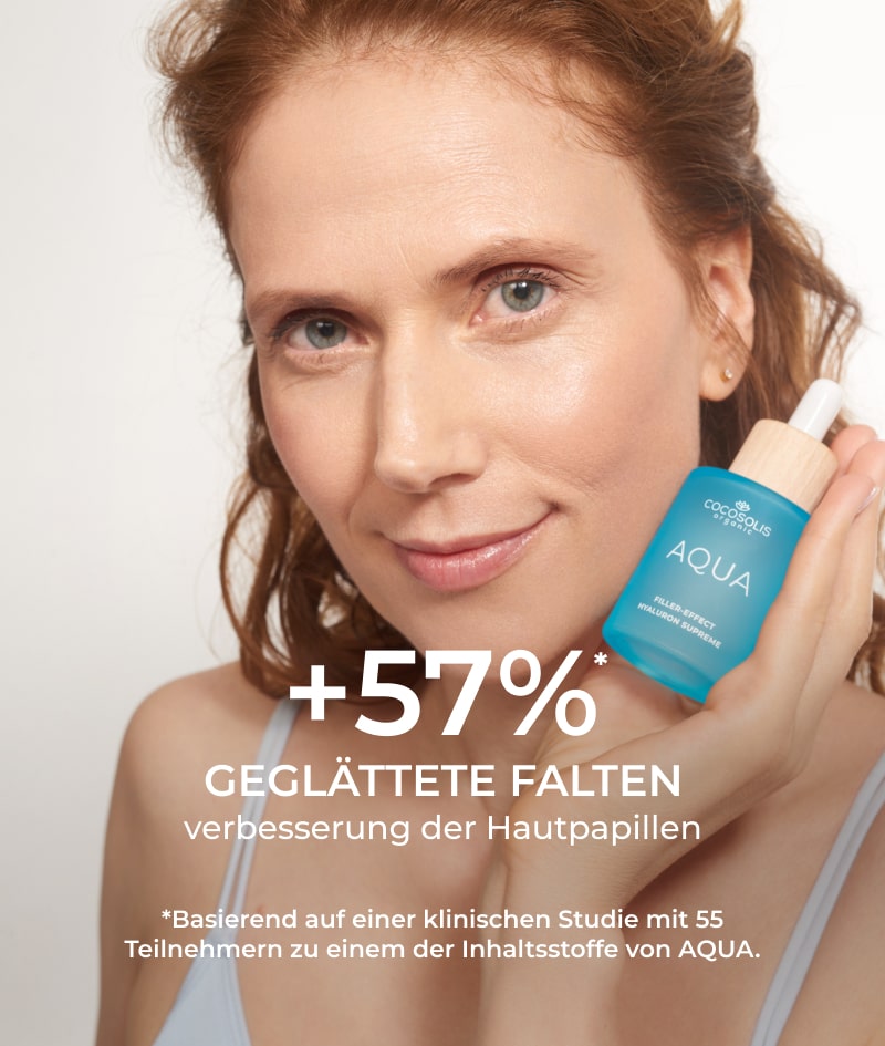 AQUA Filler-Effect Hyaluron Supreme: Gesichtsserum mit Filler-Effekt mit 8 Arten Hyaluronsäure und Aquaxyl™. Ultra Hydration, verjüngt und balanciert die Haut.