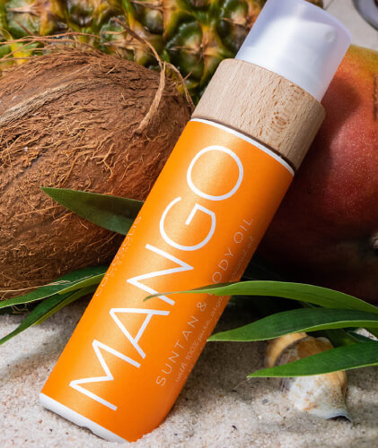 MANGO Suntan & Body Oil: Huile bio pour un bronzage rapide et intense et une peau hydratée et radieuse