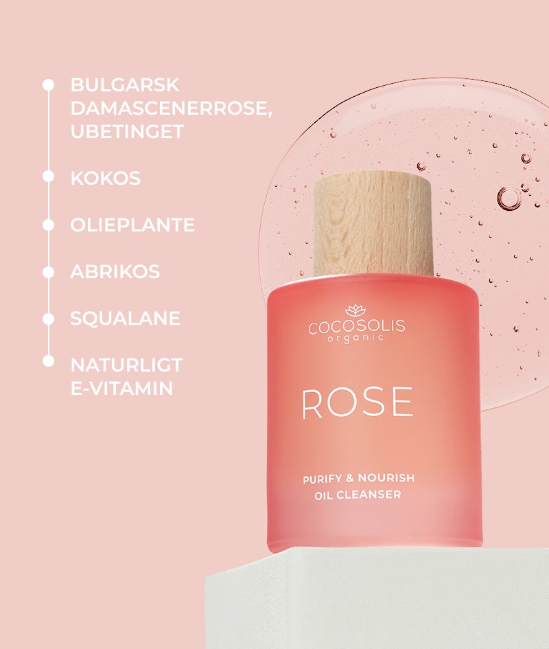 ROSE Purify & Nourish Oil Cleanser: Renseolie til ansigtet med plejende og foryngende effekt. Med damascenerrose, ubetinget.