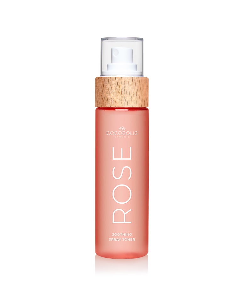 ROSE Soothing Spray Toner: Tonique apaisant pour le visage à base de Rosa Damascena, de cactus et de noix de coco. Tonifie, réhydrate, adoucit et rafraîchit la peau.