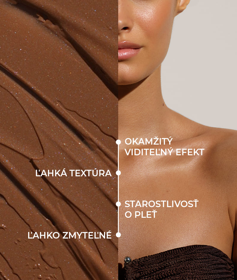 FILTER: Telový krém s okamžitým filter efektom. Dopraj si bronzovú pokožku, zjednotený tón, jemný glow a hydratáciu. Opticky vytvaruje siluetu a vyhladí drobné nedokonalosti. Ľahko sa nanáša aj zmýva.