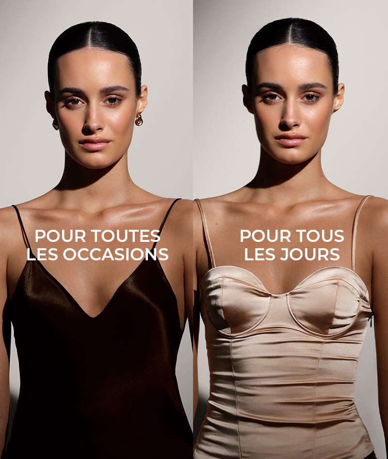 FILTER: Crème corps à effet filtre instantané. Offre à ta peau un bronzage cuivré, un teint uniforme, un glow subtil et une belle dose d’hydratation. Sculpte visuellement la silhouette. Lisse les petites imperfections. S’applique facilement et se rince en un geste.