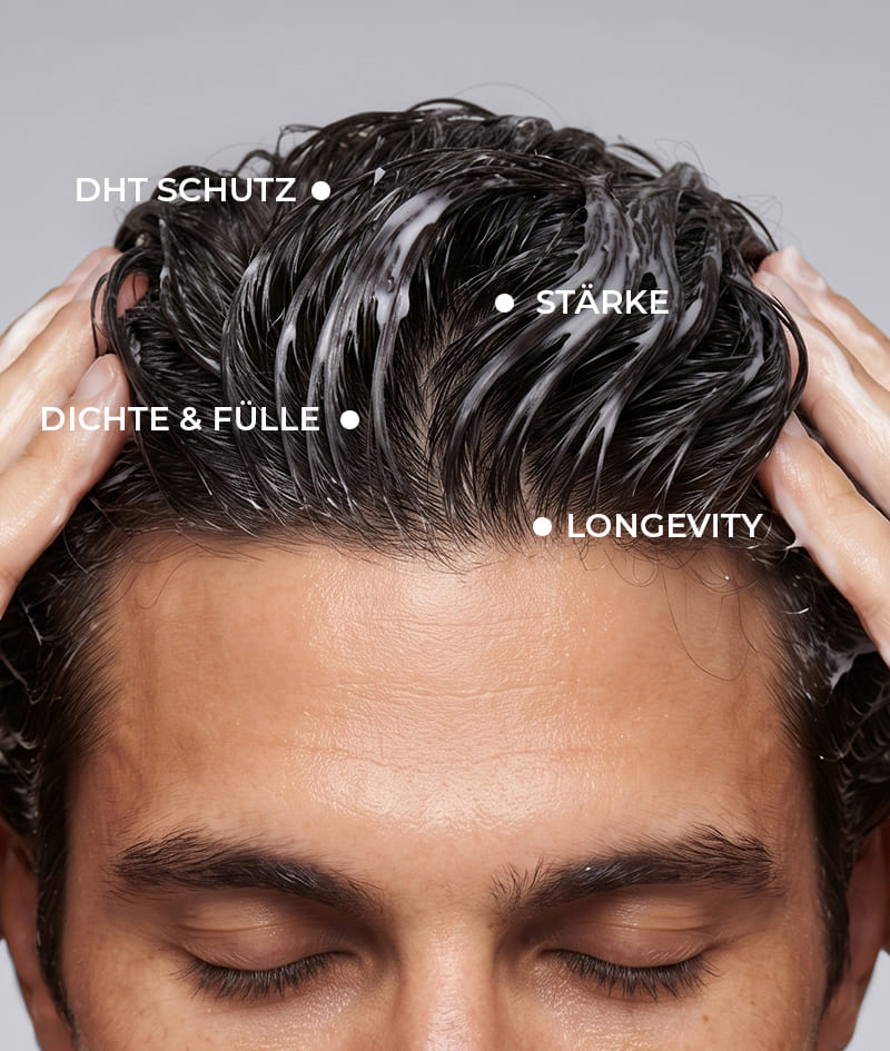 GROW Men’s Hair Loss Guard Conditioner: Anti-Haarverlust-Conditioner für Männer mit KERASCALP™ und Proteinen. Verleiht sofort mehr Kraft, Fülle und Volumen. Wirkt gezielt auf das Hormon DHT ein.