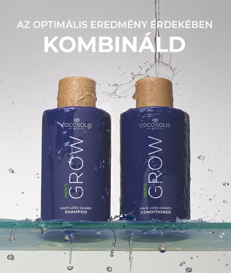 GROW Men’s Hair Loss Guard Conditioner: Férfi hajhullás elleni balzsam KERASCALP™-pal és fehérjékkel. Azonnali erő, dúsabb, vastagabb haj. Célzottan a DHT hormon ellen.