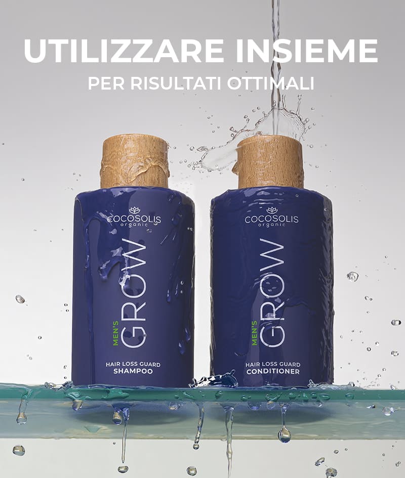 GROW Men’s Hair Loss Guard Conditioner: Balsamo anticaduta per uomo con KERASCALP™ e proteine. Dona immediatamente forza, spessore e volume. Agisce sul DHT.