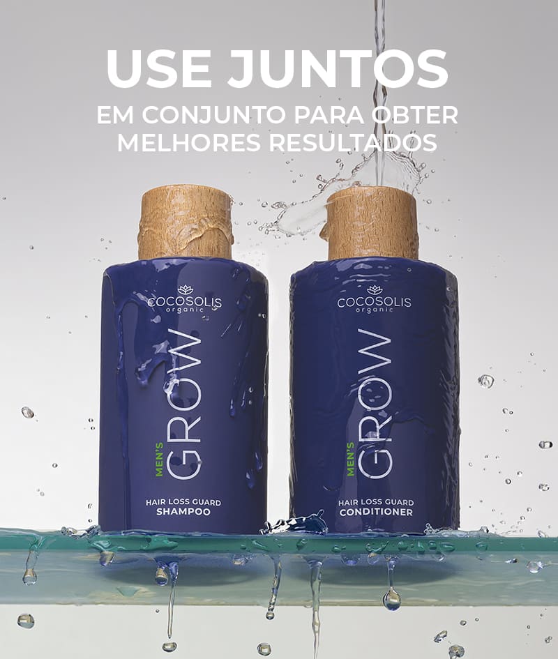 GROW Men’s Hair Loss Guard Conditioner: Condicionador antiqueda para homem com KERASCALP™ e proteínas. Dá força, densidade e volume imediatos. Atua diretamente sobre o DHT.