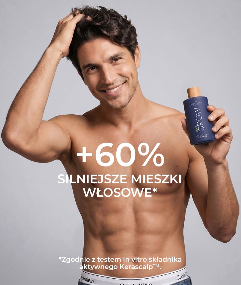 GROW Men’s Hair Loss Guard Shampoo: Szampon przeciw wypadaniu włosów dla mężczyzn z KERASCALP™ i biostymulatorami. Skutecznie blokuje DHT. Pobudza porost i spowalnia biologiczne starzenie się skóry głowy.