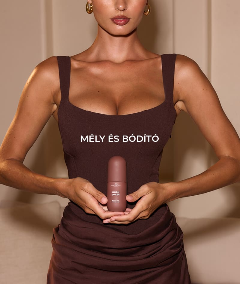 MOON LOVER Body & Hair Peptide Mist: Hidratáló peptidpermet testre és hajra. Egy ellenállhatatlan, rumos-csokoládés éjféli desszert érzését hozza.
