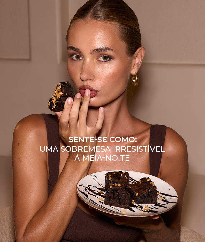 MOON LOVER Body & Hair Peptide Mist: Bruma hidratante com péptidos para o corpo e o cabelo. Traz a sensação de uma sobremesa irresistível à meia-noite, com rum e chocolate