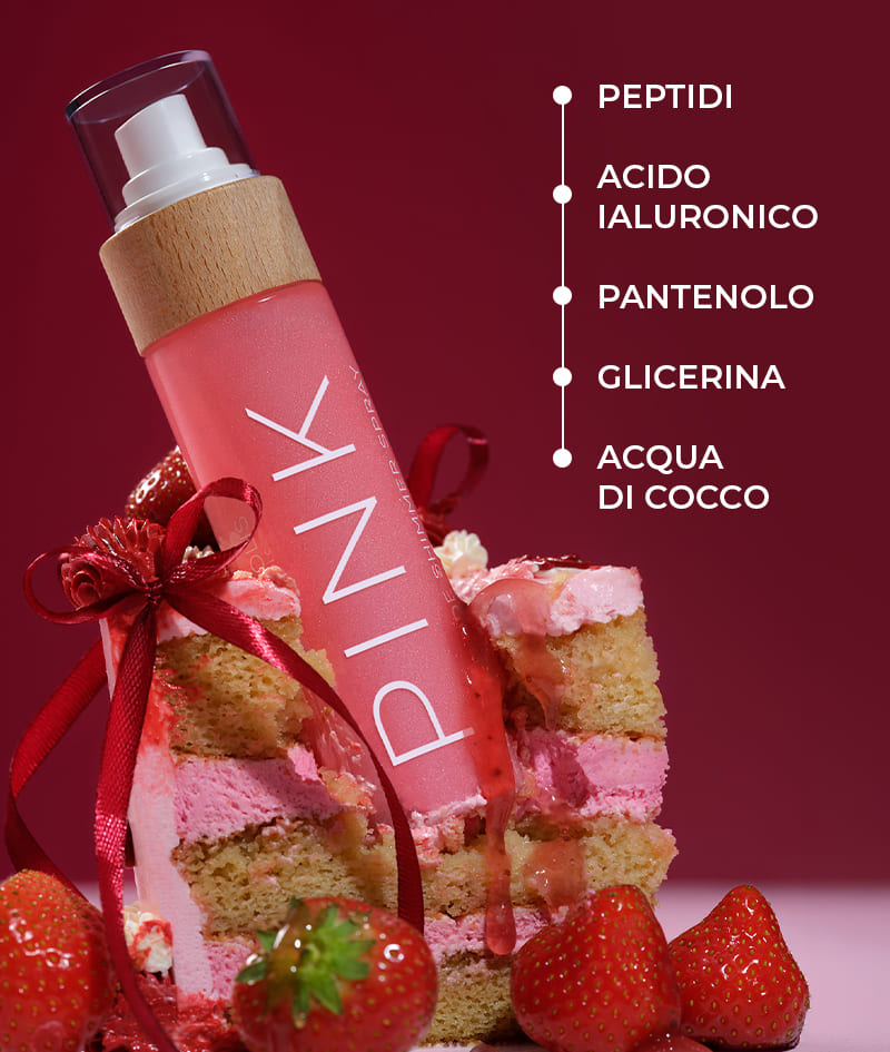 PINK Peptide Shimmer Spray: Spray brillante naturale con peptidi per viso, corpo e capelli. Illumina, idrata e ringiovanisce.<br><strong>Scintillante: Pink</strong>