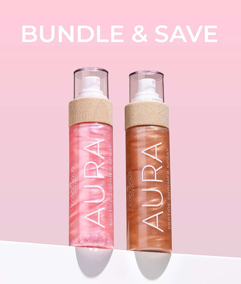 AURA PINK Peptide Shimmer Spray: Натурален блестящ спрей с пептиди за лице, тяло и коса. Озарява, хидратира и подмладява.<br><strong>Блясък: Pink</strong>