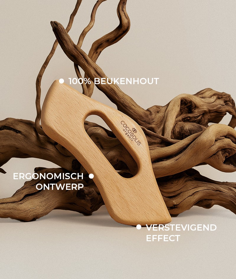 BODY GUA SHA Anti-cellulite & Sculpting Massager: Lichaamsmassageapparaat van natuurlijk hout. Egaliseert cellulitis en modelleert het silhouet. Stimuleert de bloedsomloop en bevordert de lymfedrainage.