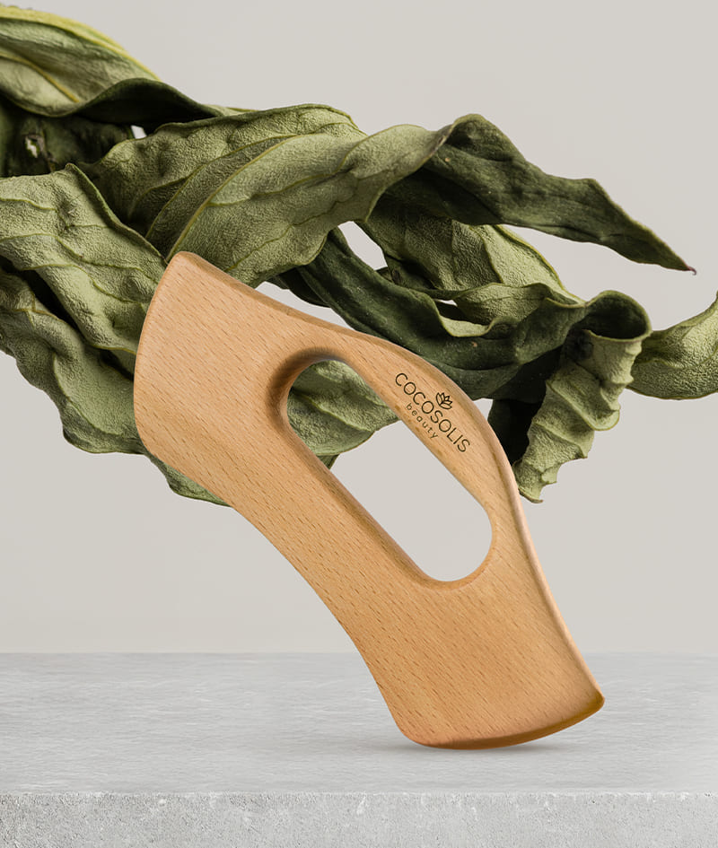 BODY GUA SHA Anti-cellulite & Sculpting Massager: Masseur corporel en bois naturel. Lisse la cellulite et sculpte la silhouette. Stimule la circulation et favorise le drainage lymphatique.