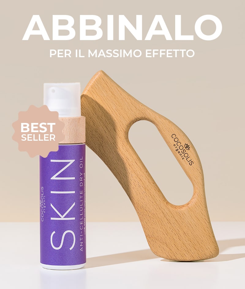 BODY GUA SHA Anti-cellulite & Sculpting Massager: Massaggiatore corpo in legno naturale. Leviga la cellulite e scolpisce la silhouette. Stimola la circolazione e favorisce il drenaggio linfatico.