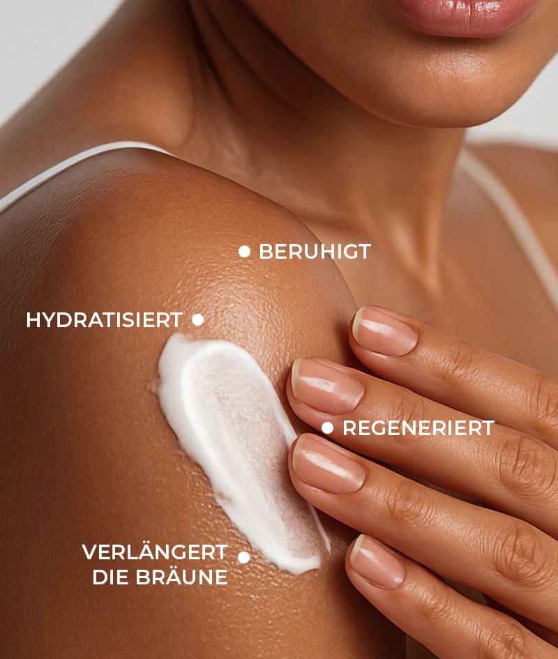 CAPRI After Sun Tan-Extending Lotion: Bräunungsverlängernde After-Sun-Lotion mit TOSOLIN™. Erfrischt, beruhigt und hydratisiert die Haut. Bewahrt die Bräune bei täglicher Anwendung um bis zu 3 Monate.