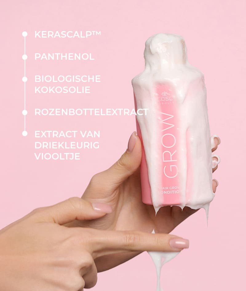 GROW Growth & Anti-aging Conditioner: Conditioner voor haargroei met KERASCALP™. Met antiverouderingseffect. Diep voedend en klinisch bewezen: maakt het haar voller, dikker en glanzender.