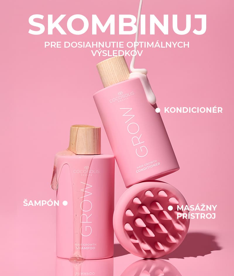 GROW Scalp Massager: Masážna pomôcka na pokožku hlavy. Stimuluje rast vlasov. Napení šampón pre hĺbkové, jemné čistenie. Exfoliuje.