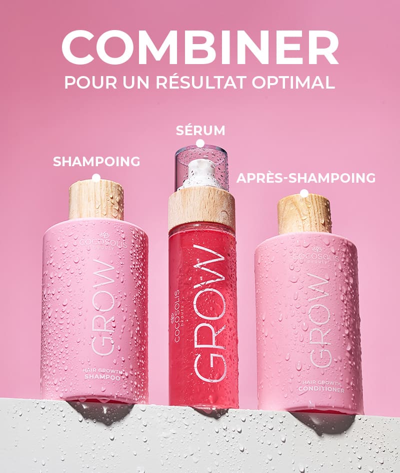 GROW Growth & Anti-aging Shampoo: Shampoing pour la pousse des cheveux  au KERASCALP™. A effet anti-âge. Cliniquement prouvé pour rendre les cheveux plus denses, plus épais et plus brillants.