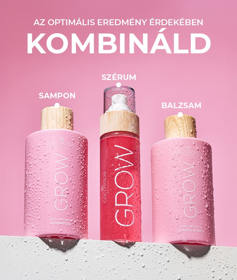 GROW Growth & Anti-aging Shampoo: Hajnövesztő sampon KERASCALP™- al. Öregedésgátló hatással. Klinikailag bizonyítottan vastagabbá, dúsabbá és fényesebbé teszi a hajat.