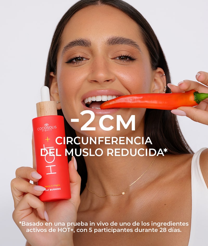 HOT+ Fat-burning Serum: Sérum termorreductor. Fórmula con ingredientes clínicamente probados para quemar grasa, reafirmar y suavizar la piel.<br><strong>Zona objetivo: glúteos y muslos<br>Efecto de calentamiento</strong>