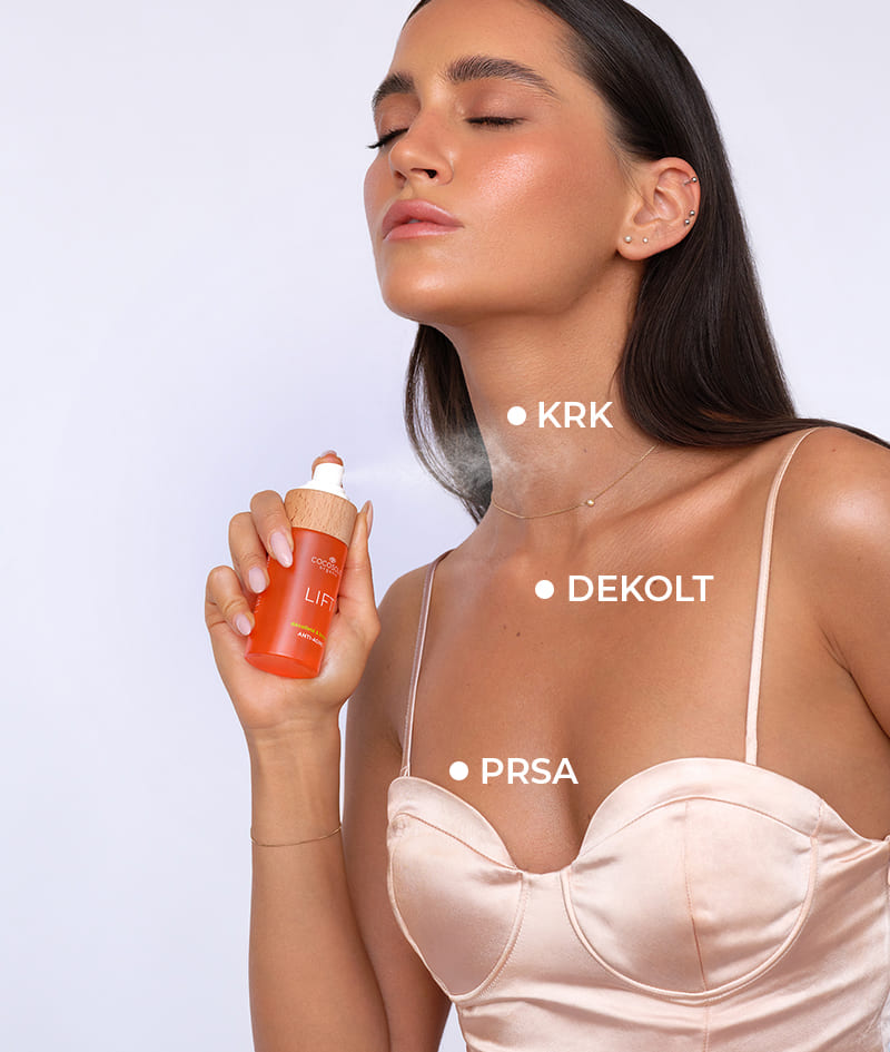 LIFT+ Anti-aging Serum: Omlazující sérum-booster. Vysoce koncentrované složení s liftingovým účinkem.<br><strong>Oblast: krk, dekolt a prsa</strong>