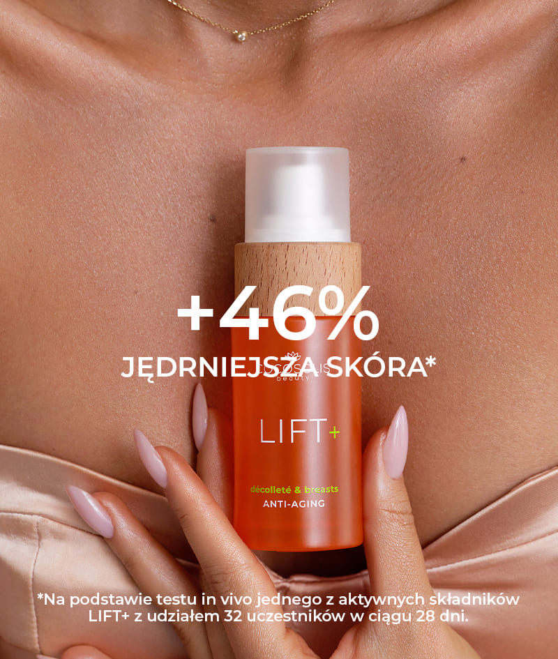 LIFT+ Anti-aging Serum: Odmładzające serum-booster. Wysoce skoncentrowana formuła o działaniu liftingującym.<br><strong>Obszar zastosowania: szyja, dekolt i biust</strong>