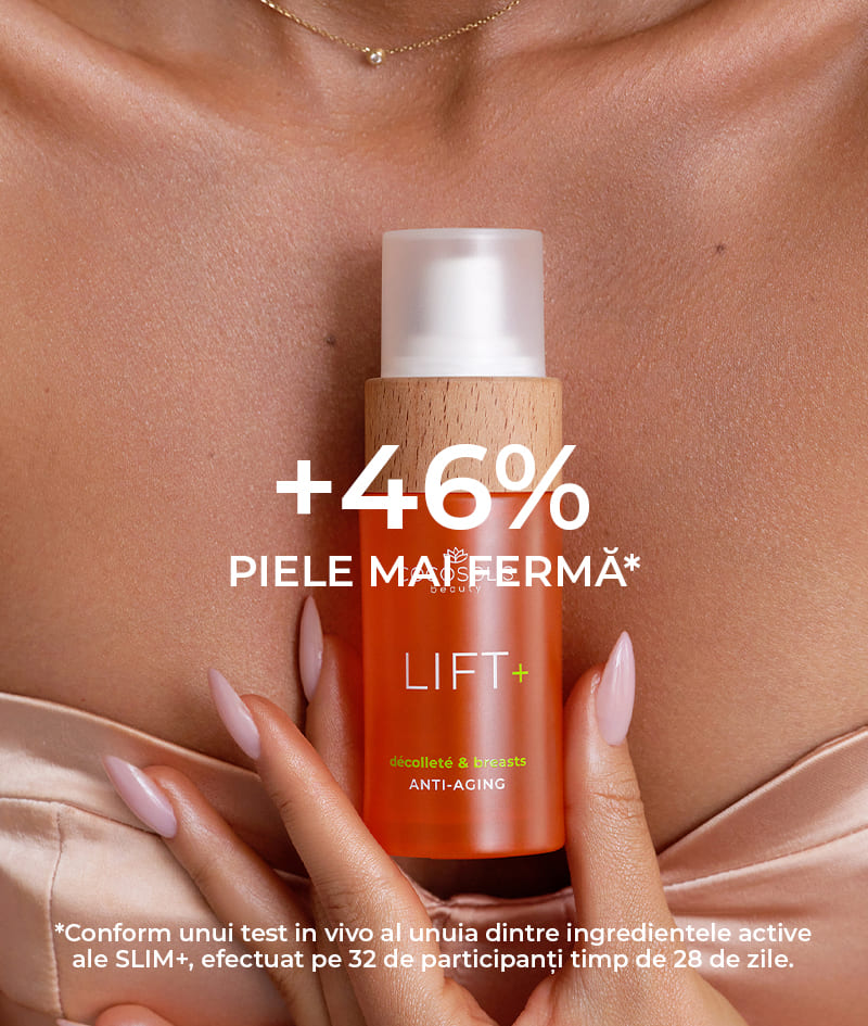 LIFT+ Anti-aging Serum: Ser-booster rejuvenator. Formulă extrem de concentrată cu efect de lifting.<br><strong>Zonă: gât, decolteu și bust</strong>