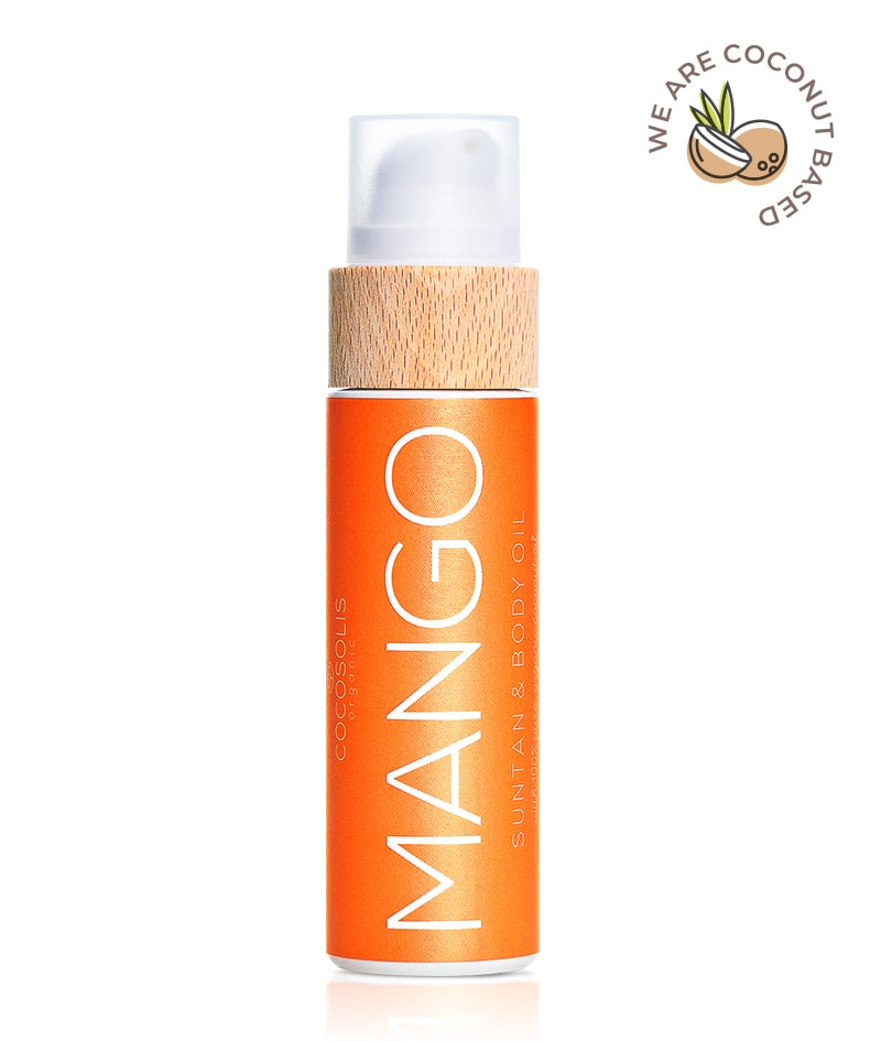 MANGO Suntan & Body Oil: Натурално масло за бърз, наситен тен под слънцето и в солариума. Подходящо и за ежедневна употреба за подхранена и сияйна кожа. С аромат на тропическо манго.