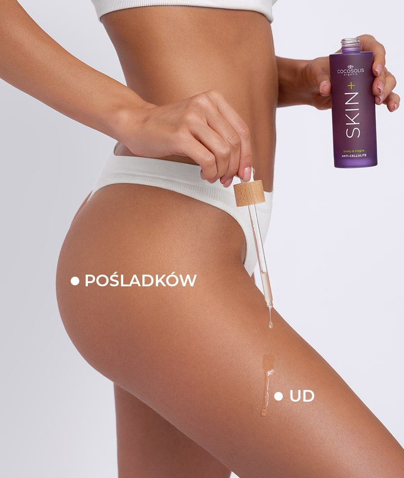 SKIN+ Anti-cellulite Serum: Antycellulitowy serum-koncentrat. Naukowo potwierdzone rozwiązanie zapewniające widoczną redukcję cellulitu, ujędrnienie i wygładzenie.<br><strong>Obszar zastosowania: pośladki i uda</strong>