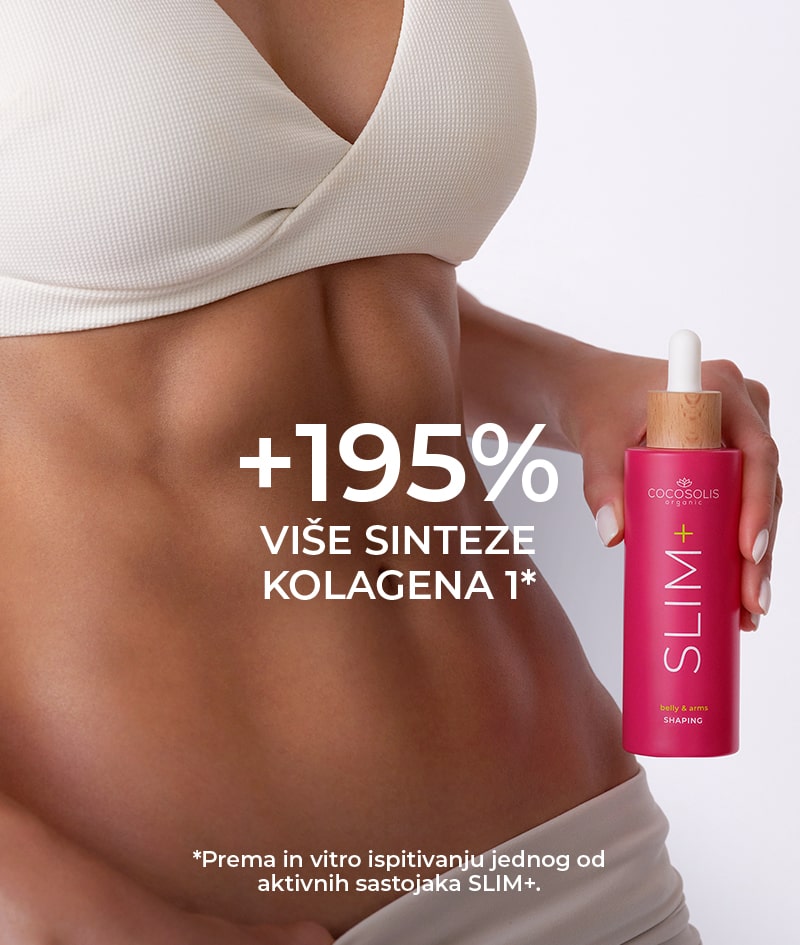 SLIM+ Shaping Serum: Oblikujući serum-koncentrat. Ciljano djelovanje protiv masnoća, opuštene kože i strija. Smanjuje opsege.<br><strong>Područje: trbuh i ruke</strong>