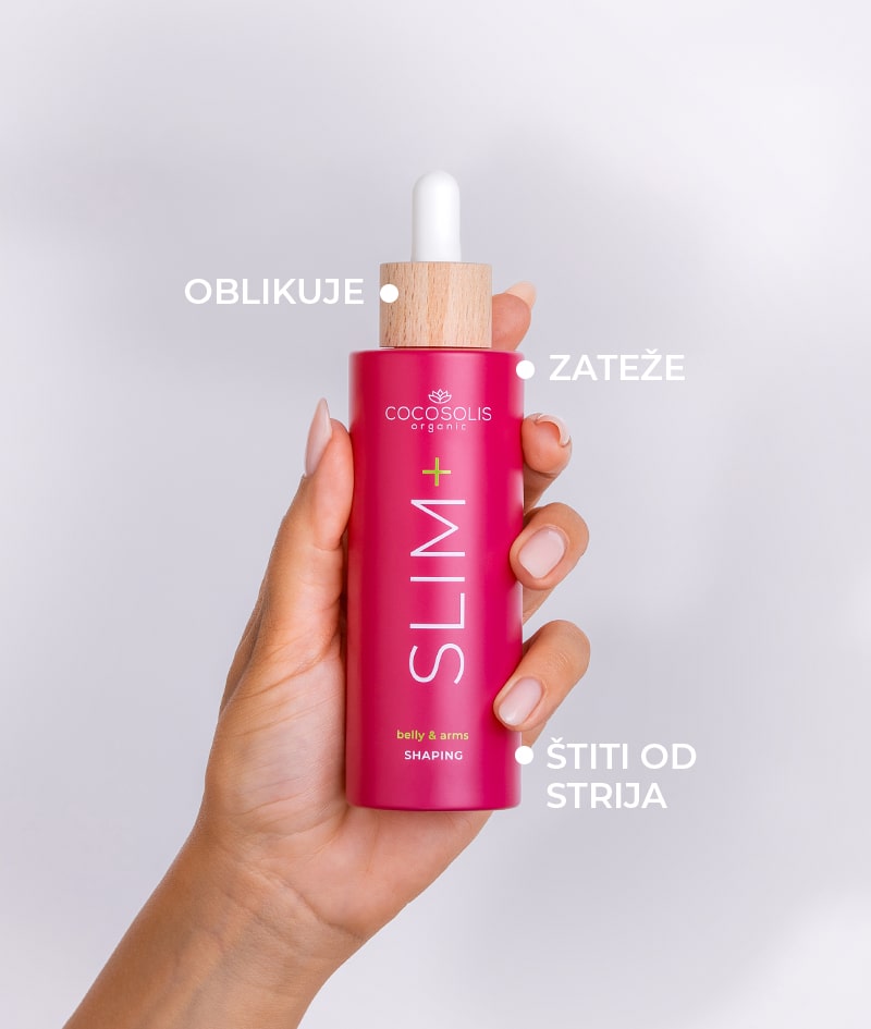 SLIM+ Shaping Serum: Oblikujući serum-koncentrat. Ciljano djelovanje protiv masnoća, opuštene kože i strija. Smanjuje opsege.<br><strong>Područje: trbuh i ruke</strong>